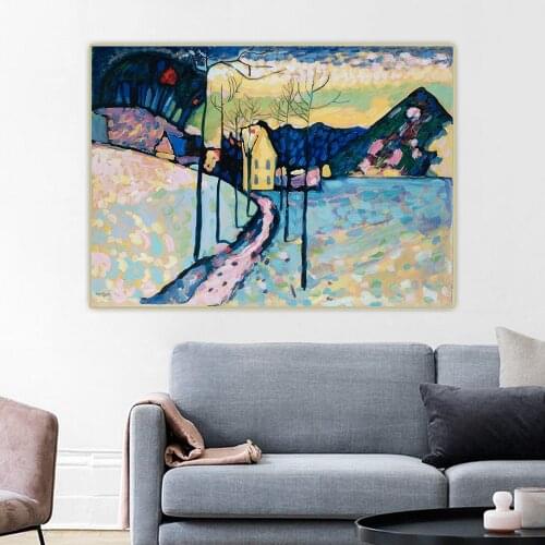 Citon Wassily Kandinsky《Winter Landscape》Abstract Canvas Oil Painting Artwork Picture Background Wall Decor Home Decoration