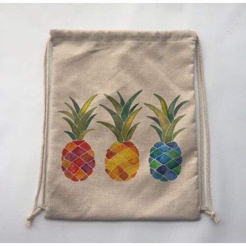 Colerful pineapple Outdoor Beach Gym Swimming Clothing Shoes Towel Storage Bag Drawstring Backpack