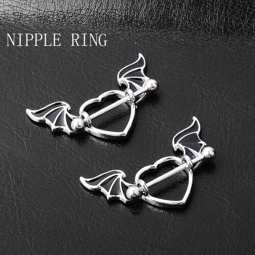 EXVOID Nipple Piercing Ring Shiny Rhinestone Heart Barbell Nipple Ring Sexy Body Jewelry Tepel Piercing Pezon Best Gift