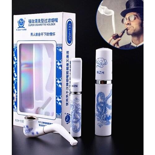Smoke Cigar Filter Cleanable Reusable Cigarette Holder Unique Filtration Tar Smoking Set Recycling Mouthpiece Recircle Cleaning
