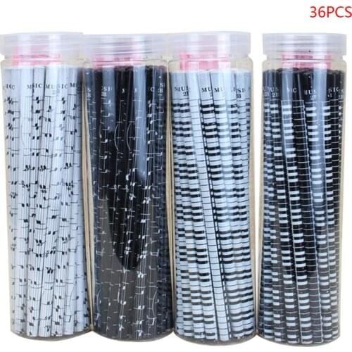 36pcs Musical Note Pencil 2B Standard Round Pencils Piano Notes Writing Drawing Tool Stationery School Student Gift