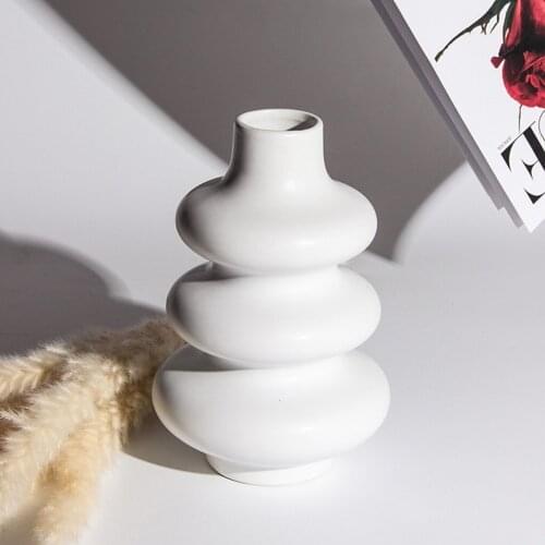 Ceramic Minimalism Dry Flower Vase Decorative Photo Props Office Decoration