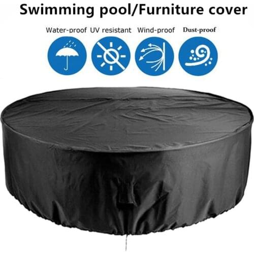 1pc Round Outdoor Swimming Pool Cover Rainproof Dust Case Garden Outdoor Paddling UV-resistant Waterproof Dustproof Cover
