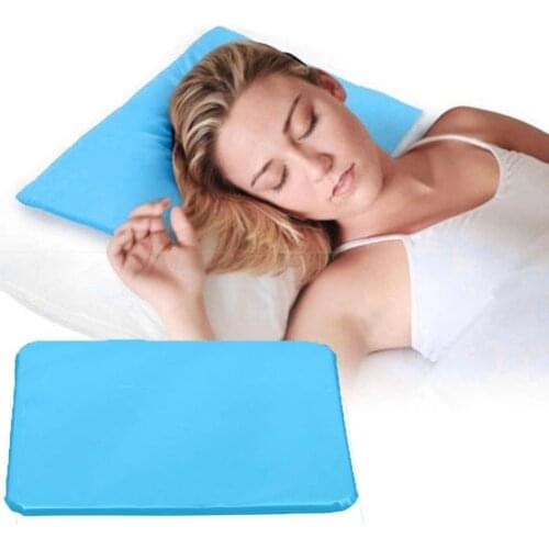 1pc Summer Ice Cold Pillow Massager Therapy Insert PVC Pad Pillow Mat Aid Cooling Gel Chillow Sleeping Pillow Muscle Relief D0C5