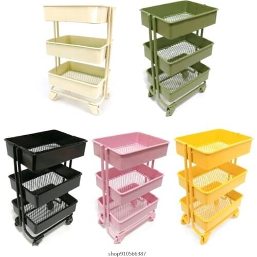 Mini Trolley Floor Storage Rack with Wheels Dollhouse Miniature Furniture Shelf Bookshelf Storage Display Rack Decor Wholesales