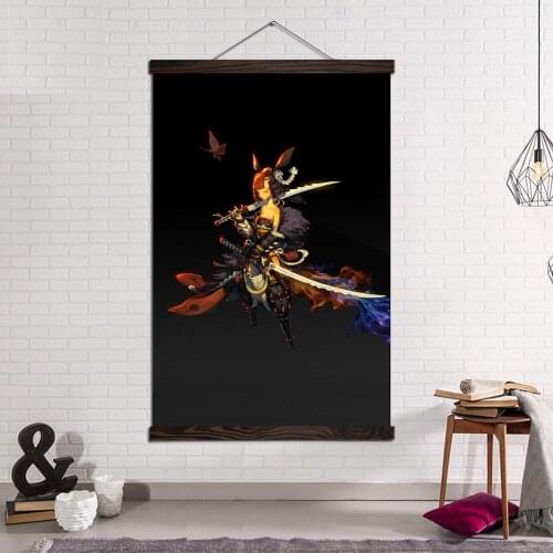 Wall Art Canvas Print and Poster Canvas Painting Modern Pictures Home Decoration for Living Room Japanese Woman Samurai