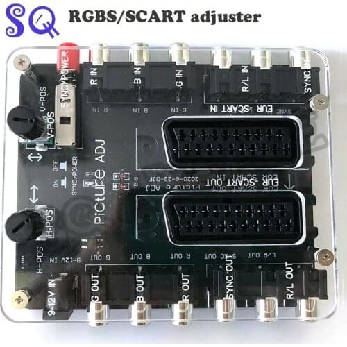 Newest RGBS/SCART European standard picture adjuster Adjustable screen conversion PCB with shell, adjustable image position