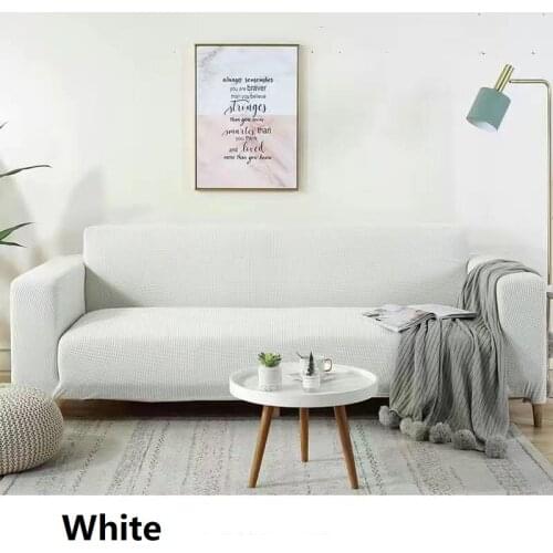 Solid Color All-inclusive High Elastic Sofa Cover Fine Polar Fleece Couch Covers For Living Room 1/2/3 Seat Sectional Slipcover