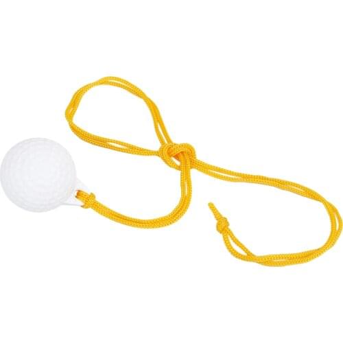 Plastic Golf Practice Ball & Rope Lanyard Hit Swing Training Aid Accessory