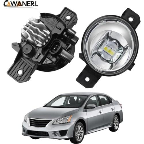 Fog Light Assembly H11 Car Driver + Passenger LED Lens Fog Lamp Daytime Running Light 30W 8000LM 12V For Nissan Sentra 2004-2018