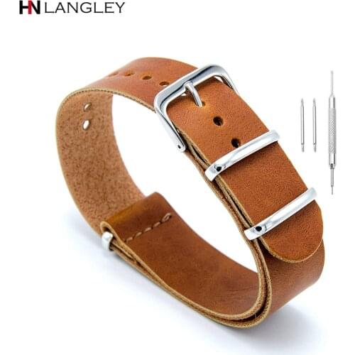 Leather NATO Zulu Military Swiss G10 Watch Band Strap 18mm 20mm 22mm 24mm Width Watch Band Straps for Men Women