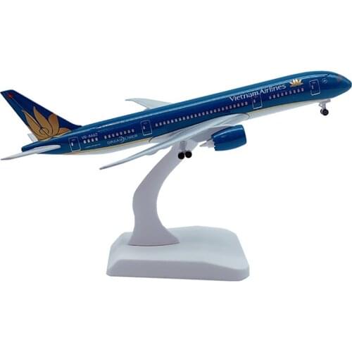 20cm Aircraft Boeing 787 Vietnam Airlines Alloy Plane with Wheel B787 Model Toys Decoration Children Kids Gift for Collection
