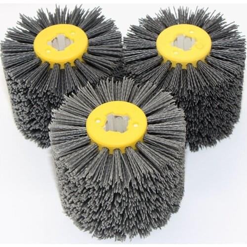 New 1pcs Cross core Abrasives Wire DuPont Drum Wheel Brush for Wooden Furniture Burnishing Polishing Striping Drawing