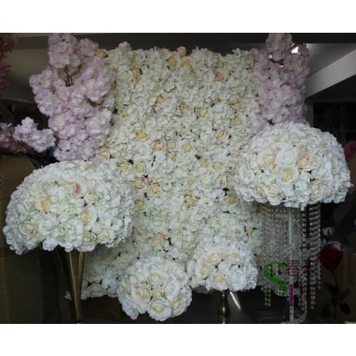 SPR light champagne wedding planning artificial rose flower wall backdrop decoration table centerpiece flower ball