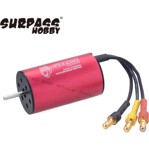 SURPASS HOBBY Waterproof 2445 2.3mm Brushless Motor 3000KV 3600KV 5400KV for Traxxas HSP 1/16 RC Drift Racing Climbing Car