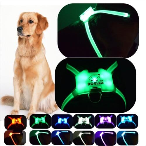 Led usb dog collar dog accessories for large Reflective Harness for Dogs