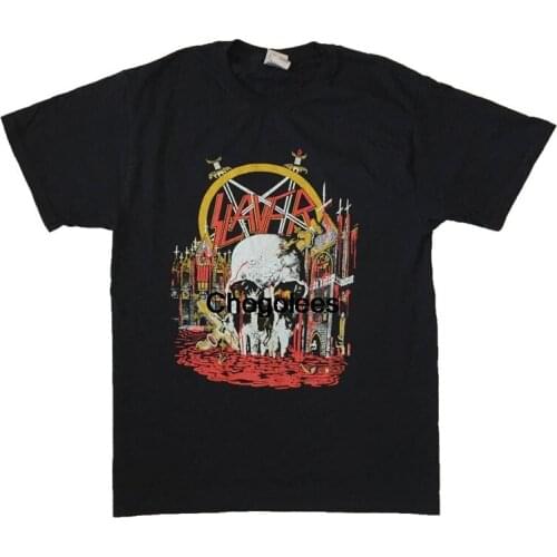Vintage Slayer South Of Heaven T shirt Rare Groove Nu Thrash Metal Hard Rock Band Tour Concer Album Promo