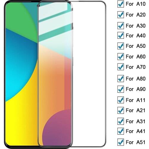 Tempered Glass On For Samsung Galaxy A10 A20 A30 A40 A50 A60 A70 A80 A90 Screen Protector A11 A21 A31 A41 A51 Protective Glass