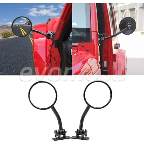 1 Pair Doors Off Mirrors Quick Release Mirrors Exterior Accessories for Jeep Wrangler 1997-2006 TJ LJ & 2007-2018 JK JKU