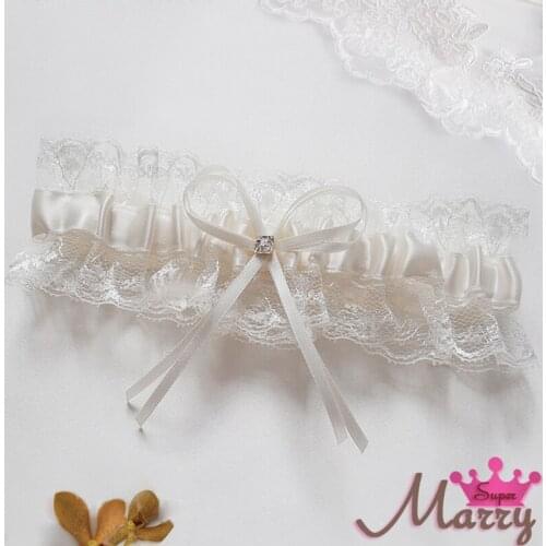 Women Lace Wedding Garter Floral Bow knot Fashion Butterfly Shining Rhinestone Marriage Ceremony Bride Garter Belt Suspender