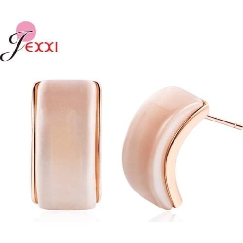 Small 925 Sterling Silver Cat Eye Stone Dome Stud Earrings Women Minimalist Earring Delicate Studs Fashion Jewelry Wholesale