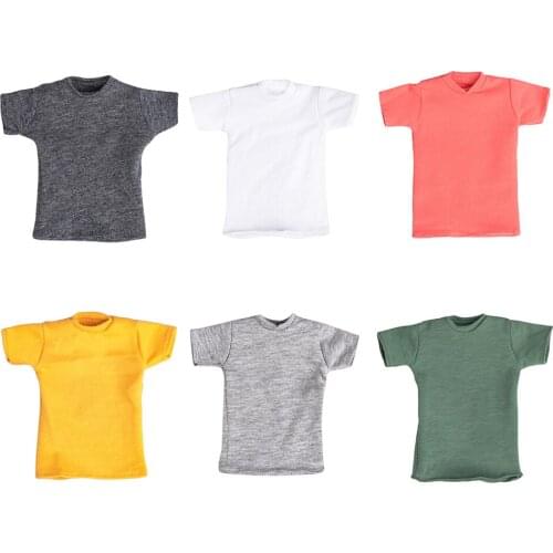 1pc 1/6 Men Simple Solid ColorT-shirt Male Soldier Clothing for 12in Toys Accessories