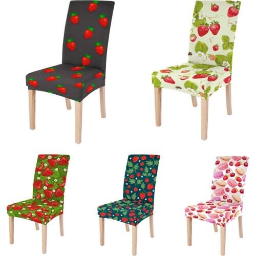 Sweet Strawberry Stretches Chairs Cover Spandex Home Dining Decor Seat Protector Elastic Multifunction Chair Covers Stretch 1PC