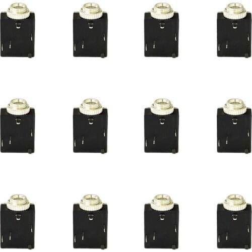 10pcs 3.5 Headphone Jack Two-channel Stereo Rib Earphone Socket 6mm