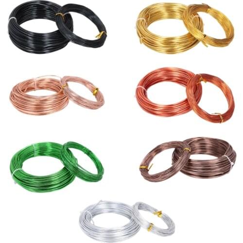 2Rolls 20m Round Aluminum Wire 1mm/2mm Aluminium Wire Jewelry Floristry Wire DIY Jewelry Craft Bead Making Finding Braided Wire