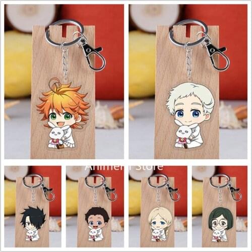 20 pcs/lot The Promised Neverland Acrylic Keychain Toy Figure Emma Norman Ray Bag Pendant Key Ring Gifts
