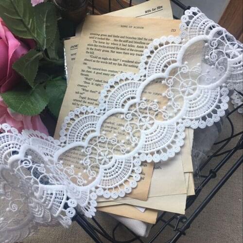 2020 hot sale Lace accessories white fine flower embroidery water soluble lace 10CM width