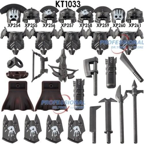 21pcs Lord Figures Action Figure Strong Orc Soldier Heavy Infantry Spear Building Blocks Toys Forodels Toys Gifts KT1033