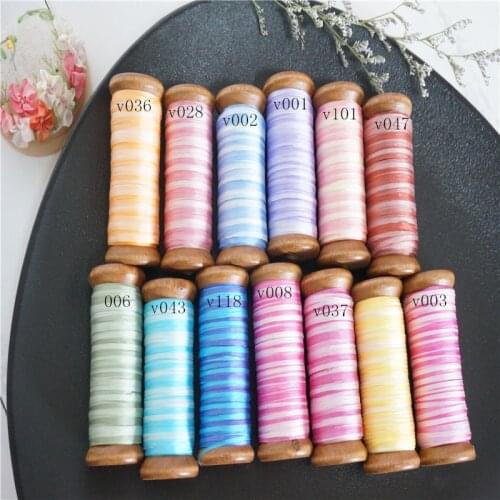 2mmX100mts/roll wooden spool ins style 100% pure silk embroidery ribbon thin taffeta high quality silk ribbon Handcraft