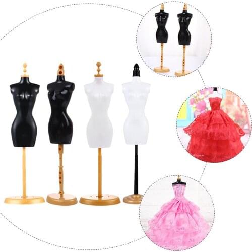 4 Pcs Doll Dress Form Clothing Clothes Displaying Racks Mannequin Model Stands Doll Detachable DIY Model Rack