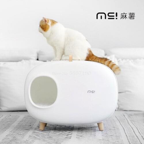 495 Pet Cat Litter Box Semi-closed Large Imitation External Splash Fully Enclosed Deodorant Cat Toilet