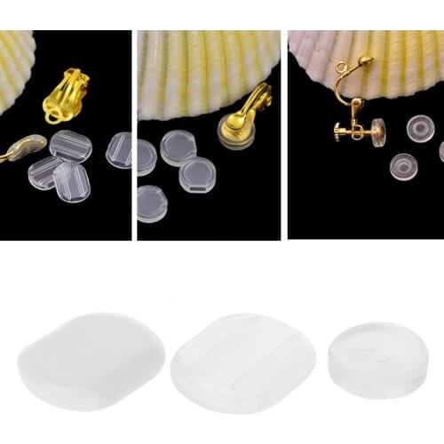 50PCS Clear Comfort Earring Pads Silicone Anti Pain Cushion for Clip On Earrings