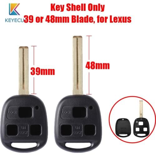 Keyecu 10× 30× 100× Remote Key Shell Case 3 Buttons For Lexus ES300 GS300 GS430 GX470 LS200 LS300 LS400 RX300