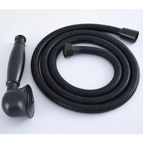 HotelSpa Black Oil Rubbed Brass 59" Extra Long Flexible Tube Stretchable Hose Pipe & Hand Held Spray Shower Head Dhh071