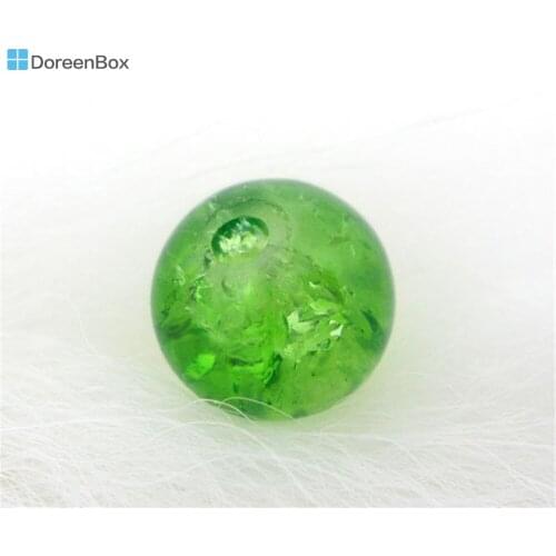 Doreen Box hot- 200 PCs Crackle Glass Round Beads 6mm Dia. Findings (B04923)