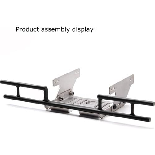 Metal Rear Bumper With G145VD Protective Bottom Plate for TRX4/6 G63 G500 for Benz Model Car Accessories