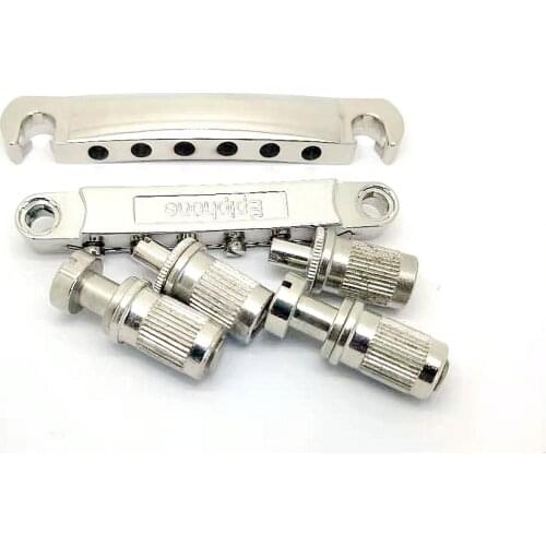 Electric Guitar Tune-O-matic Bridge & Tailpiece with Studs Set Fit EPI LP Guitar Replacement nickel