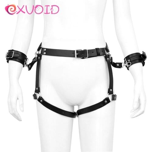 EXVOID Full Harness Restraint Set BDSM Bondage PU Leather Sex Toys For Couples Sex Shop Gear Lingerie Goth Fetish Harness