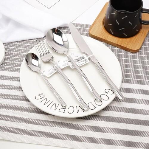 4PCS/Set Cutlery Set Stainless Steel Dinnerware Set Spoon Knives Forks Flatware Set Restaurant Tableware Set Kitchen Tools