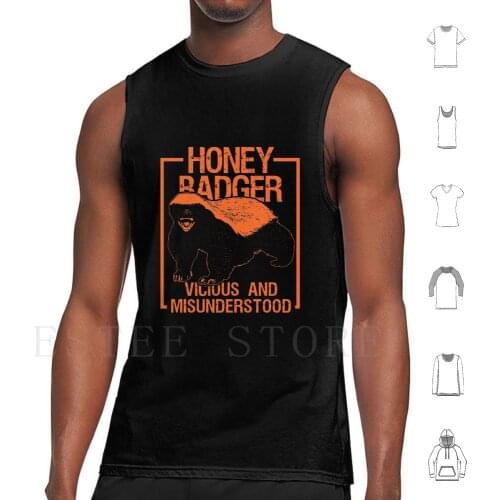 Misunderstood Honey Badger Tank Tops Vest Sleeveless Honey Badger Badger Marten Animal Animals Asia Africa Nocturnal