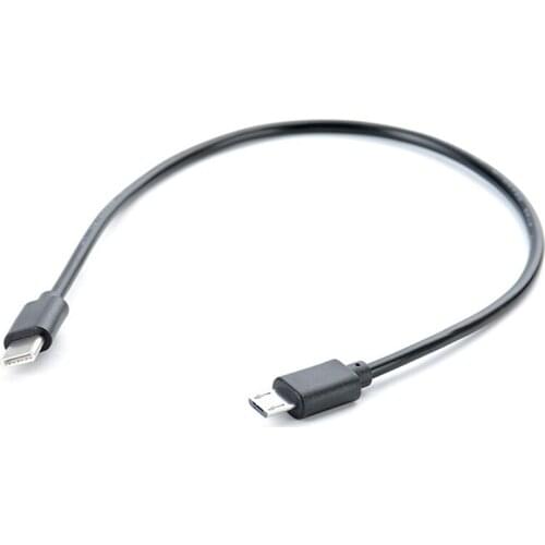 The New 1pc USB Type C Male To Micro USB 5 Pin B Male Plug Converter OTG Adapter Lead Data Cable for Mobile Phones 30cm