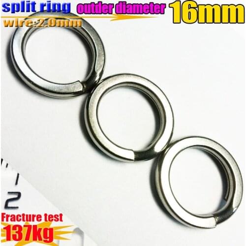 2019new bing fishing split rings size:wire2.0mm outerdiameter16mm quantity:200pcs/lot test 137kg