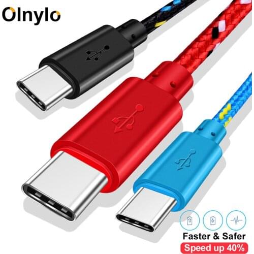 Olnylo USB Type C Cable Fast Charging Data Cable for Samsung S10 S9 Note 9 Oneplus 7 xiaomi Huawei Phone Type-c USB C Cables