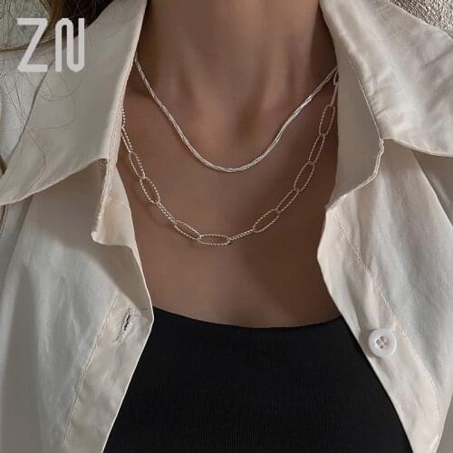 ZN New Fashion Silver Plated Choker Necklace For Women Super Shiny Necklace Jewelry Wedding Party Prom Christmas Gift