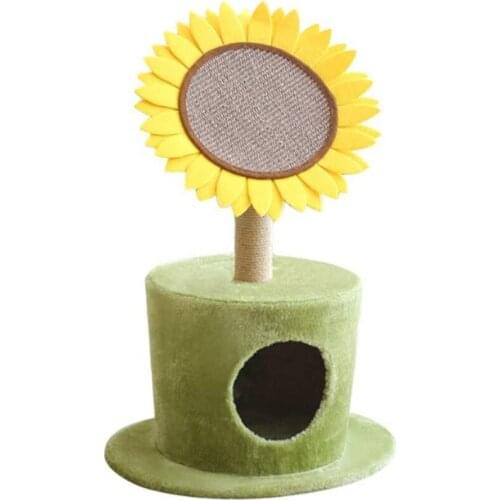 Sunflower cat nest Wooden Climbing Frame Sisal Grinding Scratch Board Supplies Save Space Removable Design