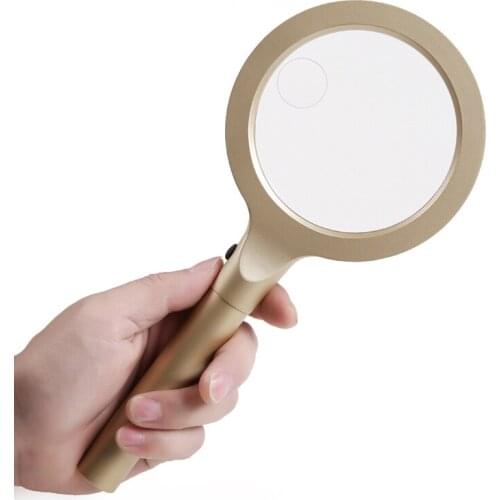 Portable Handheld Magnifying Glass with 12 LED Lights High-end Gifts for The Elderly Reading Magnifying Glass 10X